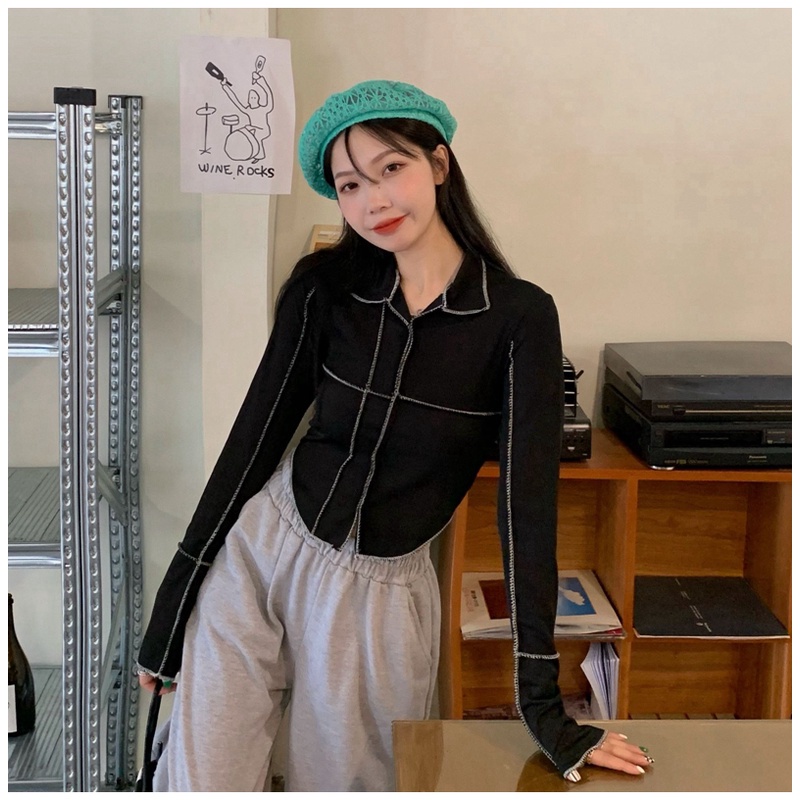 SUXI Áo thun tay dài thiết kế mới thời trang mùa thu dành cho nữ