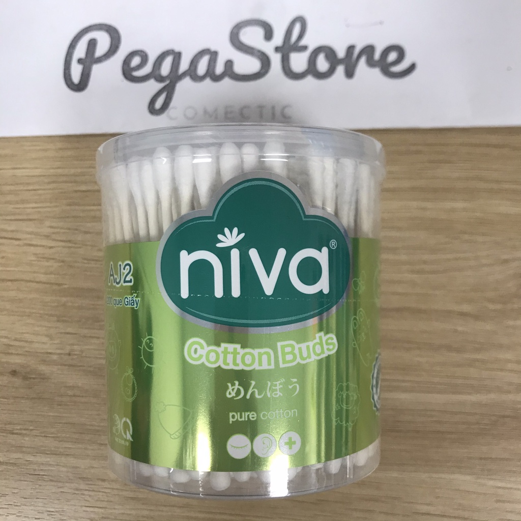 Tăm Bông Ngoáy Tai LIPZO Niva Cotton Buds AJ2 -  Tăm bông ráy tai 200 que /hộp