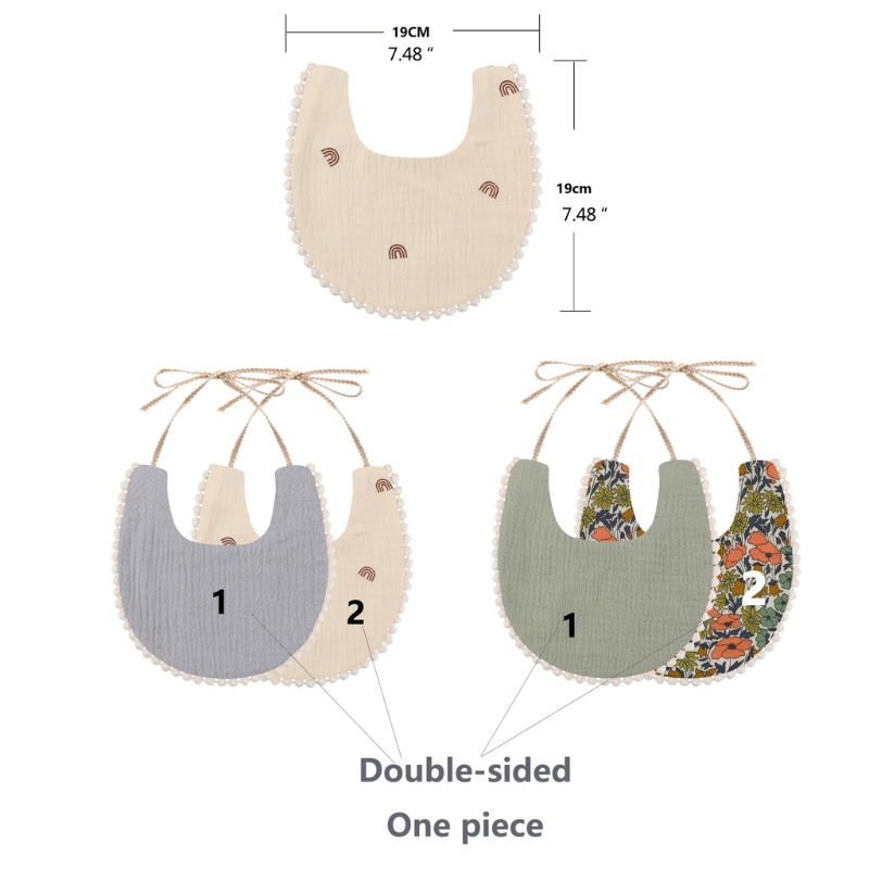 ✿ Yếm Ăn Cotton Mềm Mại Thấm Hút Tốt Cho Bé