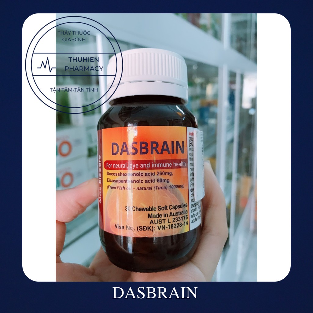 [Date 2024] Viên uống bổ mắt, não bộ Dasbrain (Lọ 30 viên)