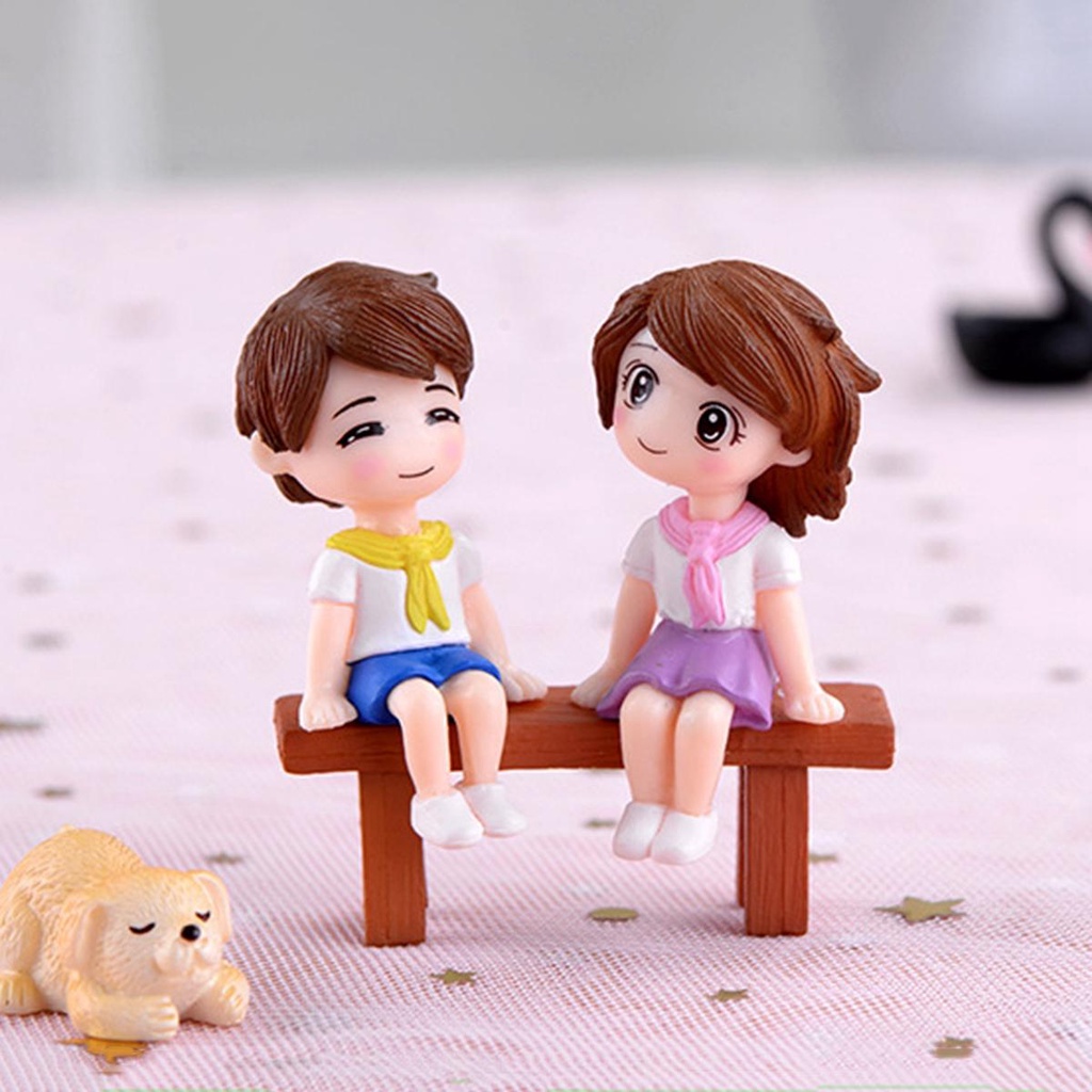 Mô Hình Cặp Đôi Dễ Thương Dùng Trang Trí Tiểu Cảnh DIY