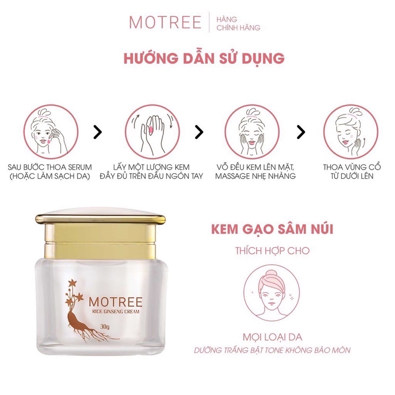 [Chính Hãng+Quà Tặng]Kem Cấy Kích Trắng Da Mặt Lên Men Gạo Sâm Núi Motree Rice Ginseng | BigBuy360 - bigbuy360.vn