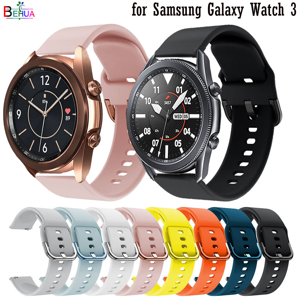 Dây Đeo Thay Thế Chất Liệu Silicone 20mm 22mm Cho Đồng Hồ Thông Minh Samsung Galaxy Watch 3 41mm 45mm