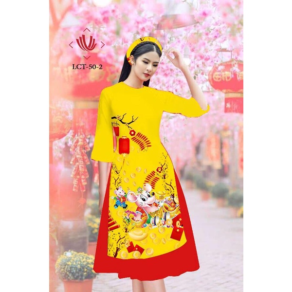 GIÁ XƯỞNG - Áo dài cách tân lụa in 3D ( áo kg kèm váy)