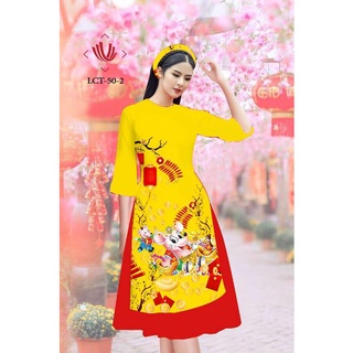 GIÁ XƯỞNG - Áo dài cách tân lụa in 3D ( áo kg kèm váy)