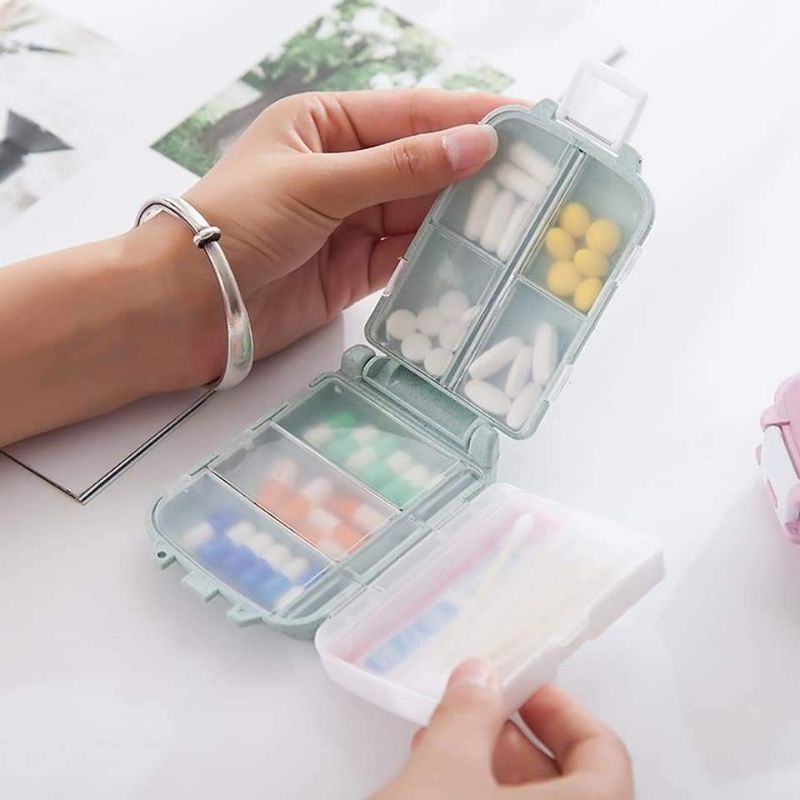 Hộp đựng thuốc 7 ngày, chất liệu nhựa lúa mạch cao cấp
