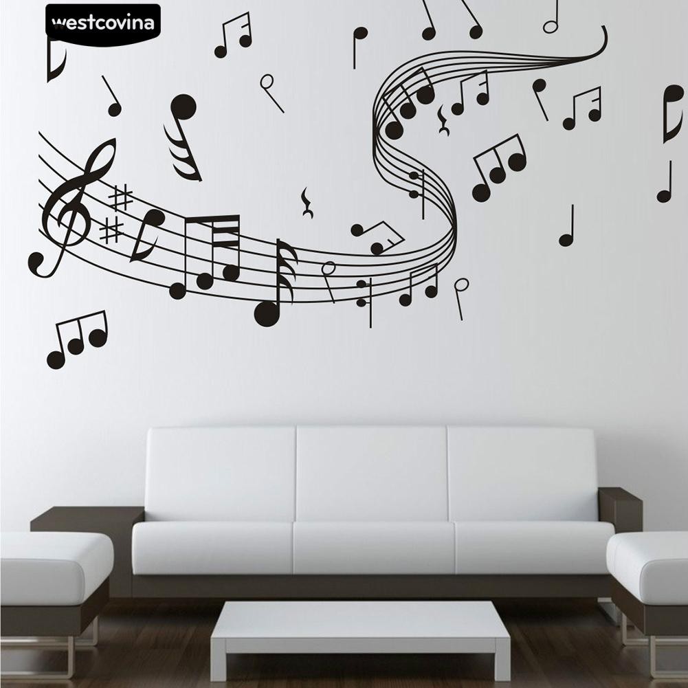 Sticker dán tường hình nốt nhạc và ký hiệu dùng để trang trí nhà