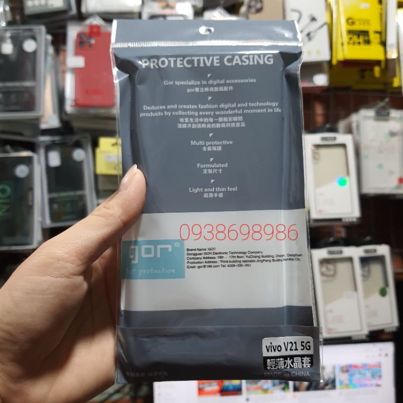 Ốp Lưng Dẻo Trong Suốt Gor Cho vivo V21 5G chính hãng không ố vàng