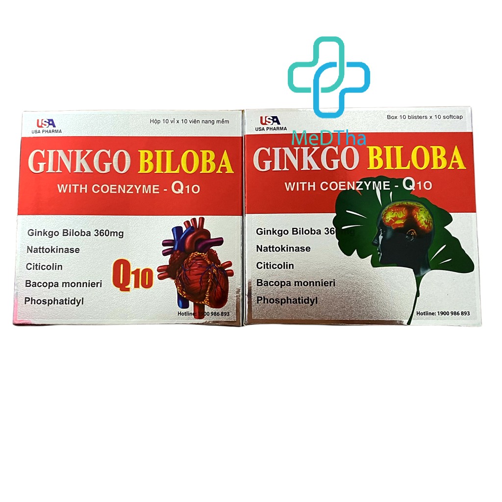 Hoạt huyết dưỡng não Ginkgo Biloba with Coenzyme Q10 - Ginkgo Biloba Q10, Bổ não, tăng cường trí nhớ, giảm căng thẳng