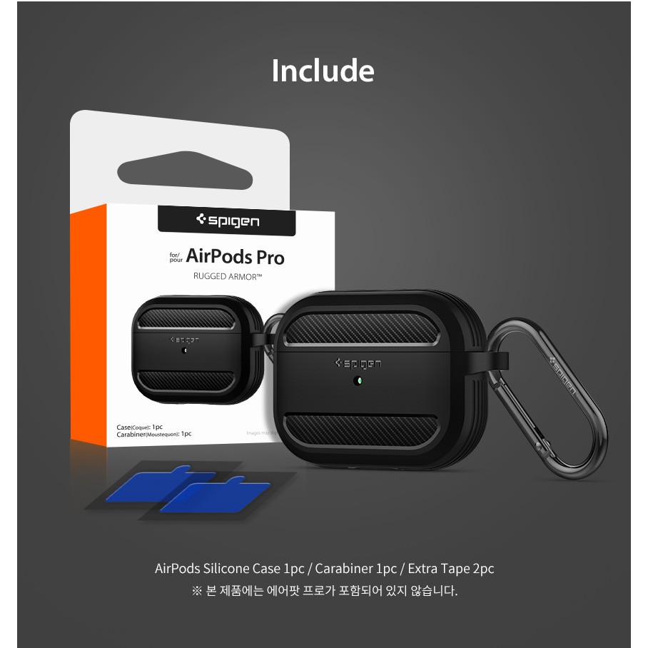 Hộp đựng - Vỏ ốp Airpods Pro 2 / Airpods Pro / Airpods 3 Spigen Rugged Armor - Hàng chính hãng