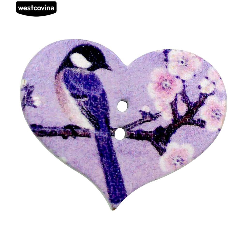 50 nút gỗ nhiều hình phong cách cổ điển xinh xắn dùng trang trí đồ thủ công