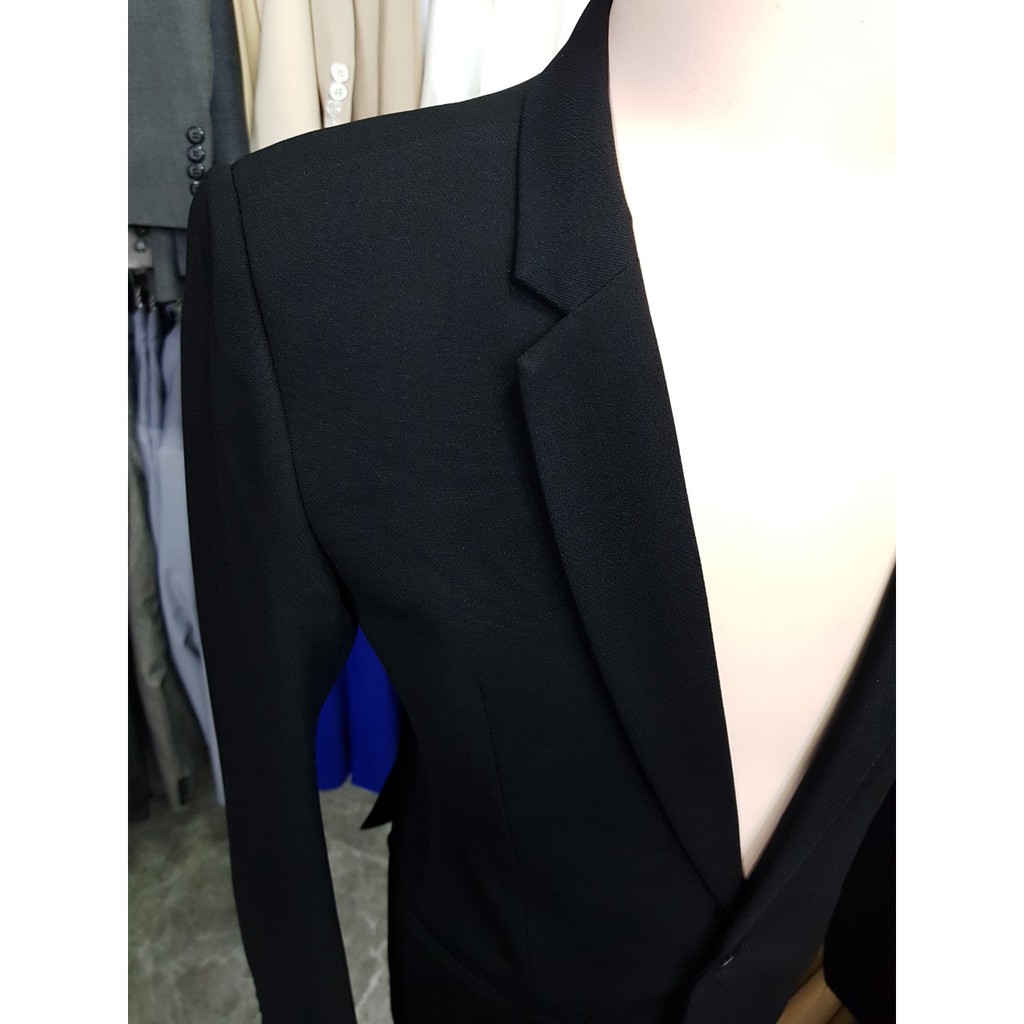 Bộ Vest Nam Màu Đen Form Ôm Body Chất Vải Mềm Mịn (áo+quần+cà vạt+nơ)