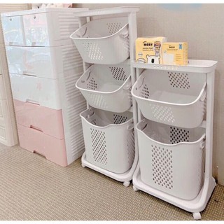 Kệ Plastic đựng đồ 3 tầng di động đa năng