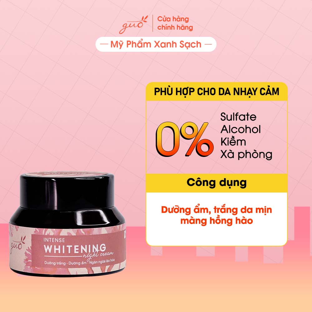 [Mã LTBAUAB9 giảm 7% đơn 99K] [Trắng hồng tự nhiên 100% thiên nhiên] Kem Đêm Vi Tảo Đỏ Dưỡng Ẩm Trắng Da GUO 30gr