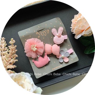 Set kẹp tóc handmade cho bé gái T019