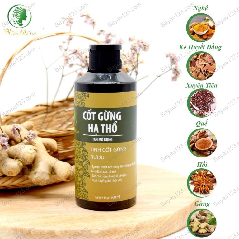 Cốt gừng hạ thổ Wonmom - giảm mỡ bụng cho mẹ sau sinh 200ml - Việt Nam