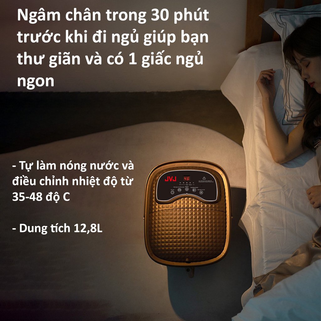 Bồn ngâm chân JVJ B2 mát xa tự động bằng con lăn,massage sủi,sục khí[TẶNG 2 LIỆU TRÌNH NGÂM CHÂN THẢO DƯỢC] BẢO HÀNH12