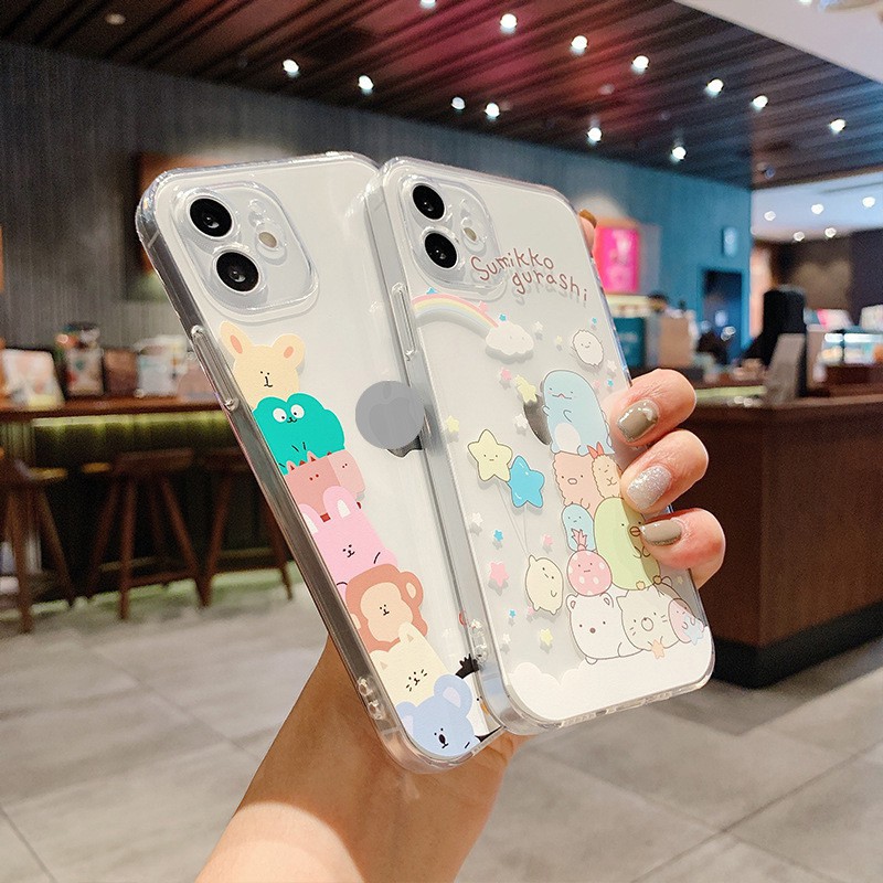 Ốp Trong Suốt Hình Sticker Cute Cho Iphone 12 Pro Max Đến 7 Plus-ZumiStore