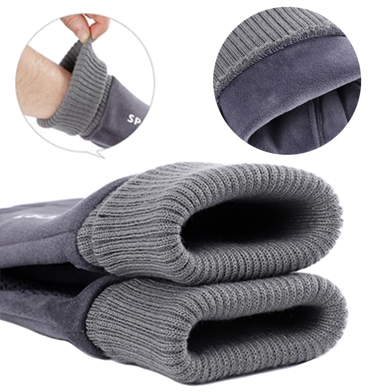 Găng Tay Da Lộn Lót Nhung Giữ Ấm Mùa Đông Cho Nam