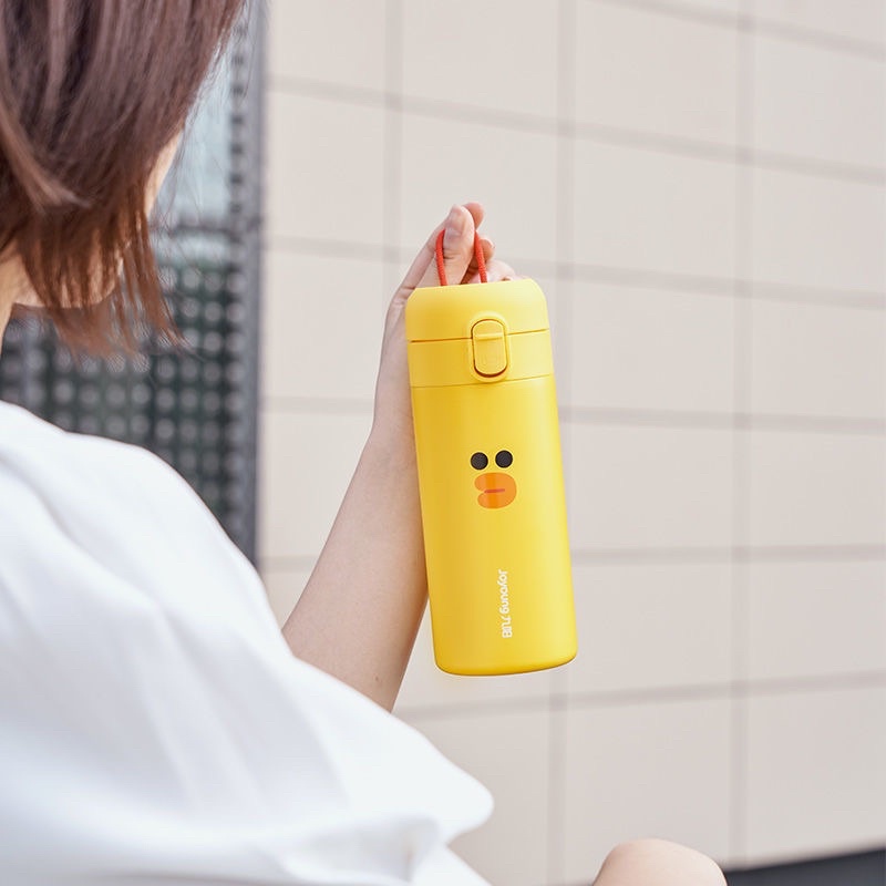 Bình nước giữ nhiệt gấu brown, vịt sally Joyoung Line Friends