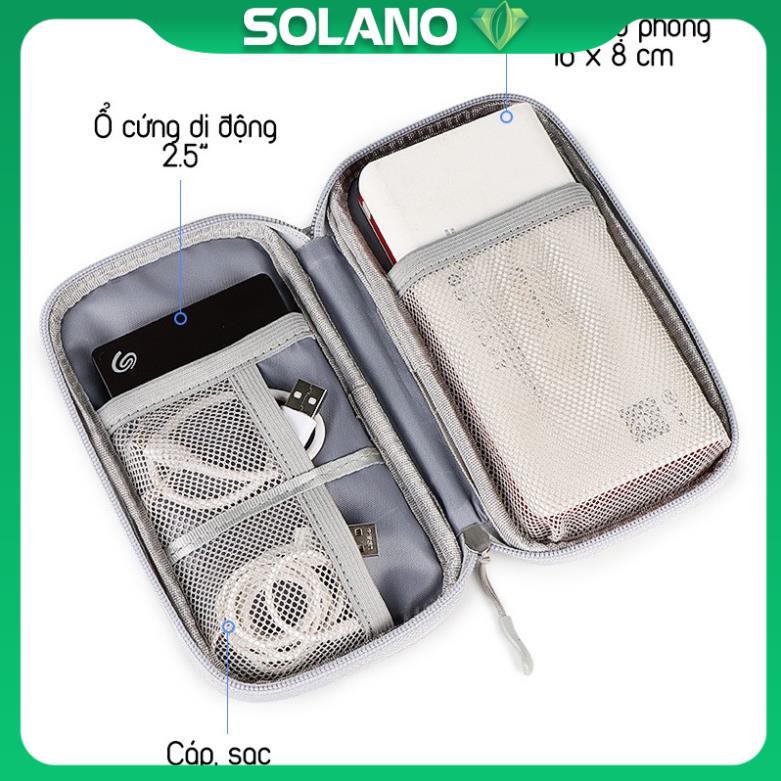 Túi đựng phụ kiện công nghệ SOLANO túi đựng điện thoại, pin dự phòng, cáp sạc, ổ cứng di động đa năng TA-001334