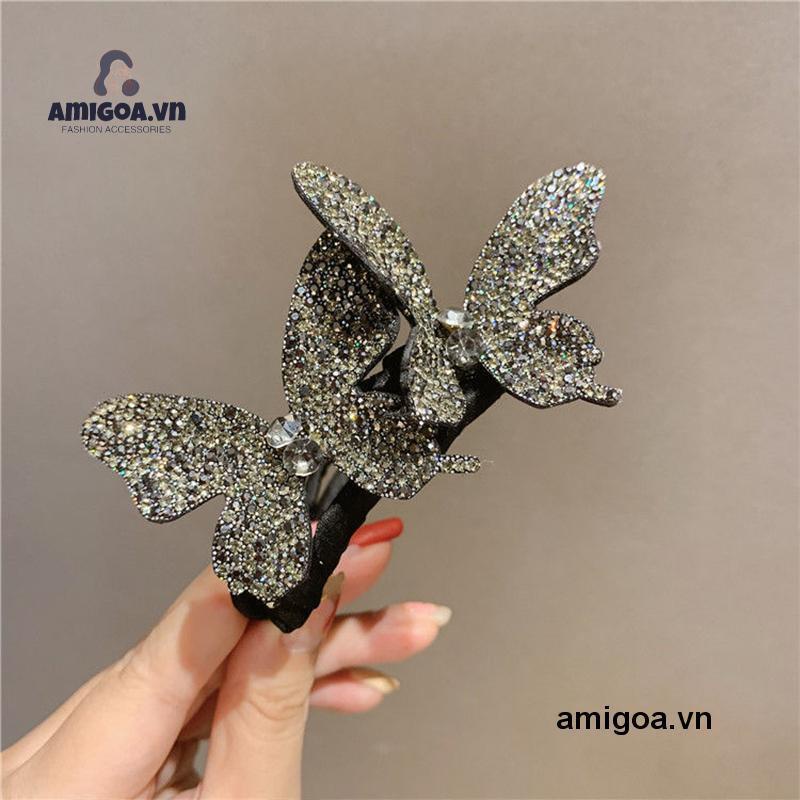 ✨✨Kẹp uốn tóc hình bướm đính đá thời trang Hàn Quốc