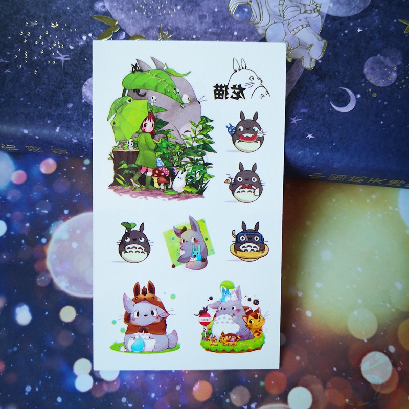 Hình xăm dán tạm thời hình totoro chống thấm nước phong cách dễ thương