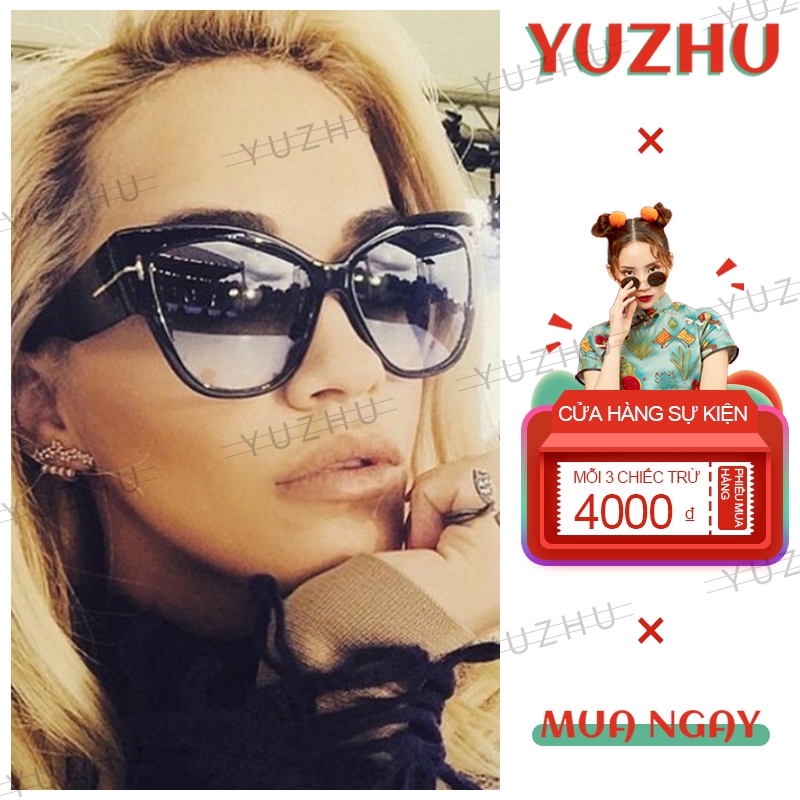 Kính mát gọng mắt mèo bằng nhựa chống tia UV phong cách thời trang retro