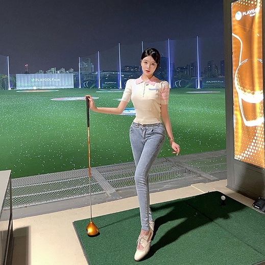 Áo thun ZHELIHANGFEI cổ polo tay ngắn màu tương phản thời trang mùa hè năng động cho nữ