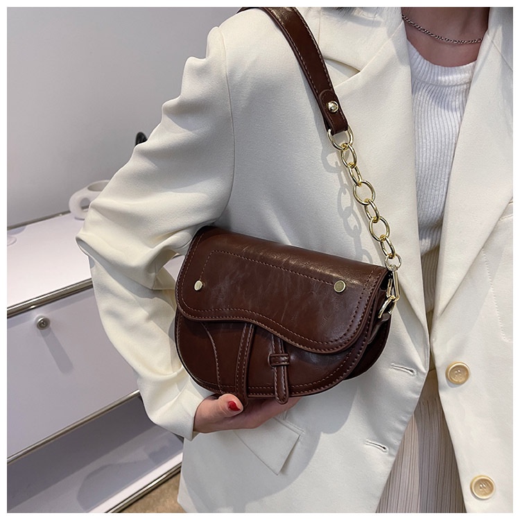 Túi đeo vai messenger IELGY kiểu yên ngựa kết cấu đơn giản thời trang cho nữ