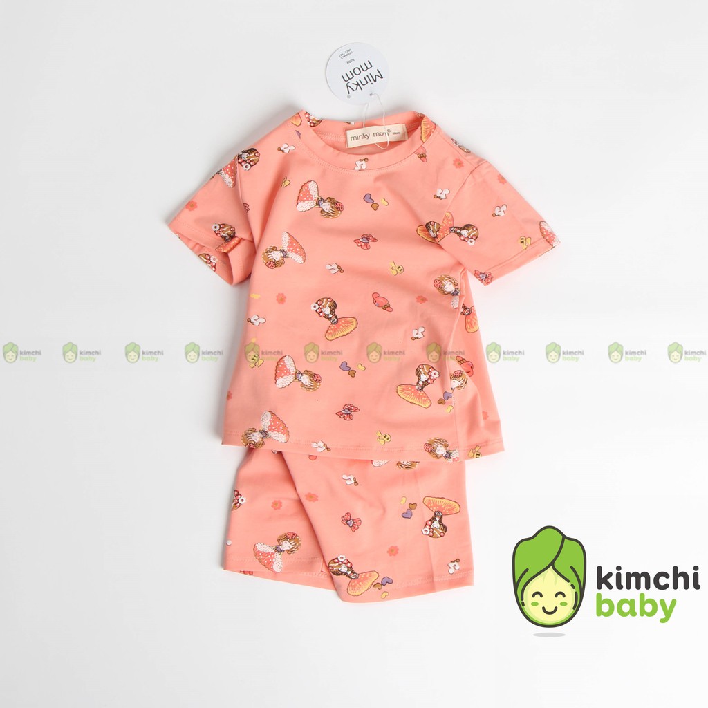 Đồ Bộ Bé Trai, Bé Gái Minky Mom Vải Cotton 100% Họa Tiết In Nhỏ Ngộ Nghĩnh, Bộ Cộc Tay Cho Bé Mặc Nhà Mùa Hè MKM2116