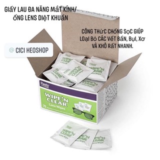 Giấy lau đa năng mắt kính/ống lens diệt khuẩn Flents Wipe’n Clear