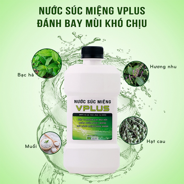 Nước Súc Miệng VPLUS 300ml - Ngăn ngừa hôi miệng, nhiệt miệng, viêm răng lợi