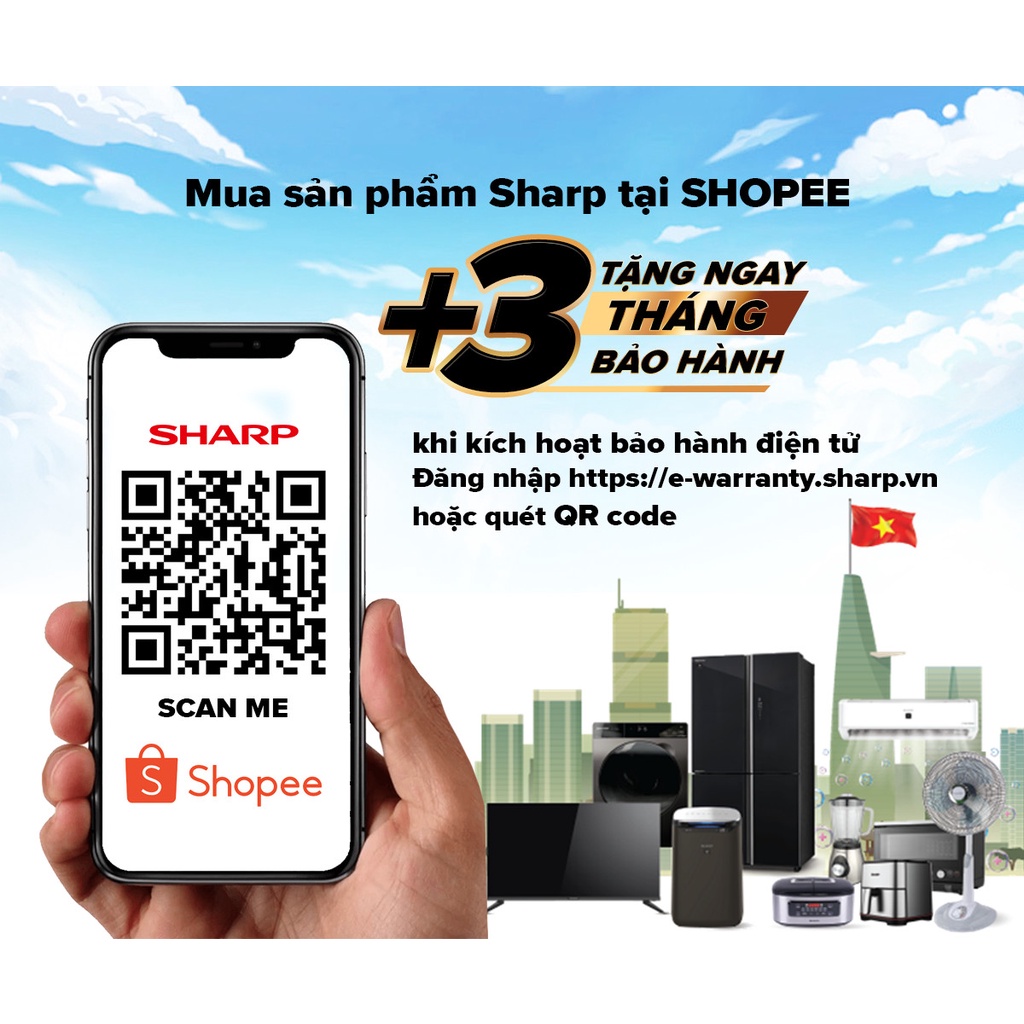 [Mã ELBAU10 giảm 10% đơn 500K][New Model] Nồi Chiên Không Dầu Sharp KF-AF70EV-BK Chống Dính 7L [1700W]