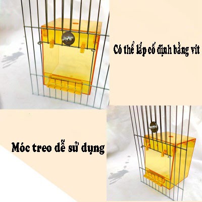 Hộp tắm acrylic cho chim vẹt