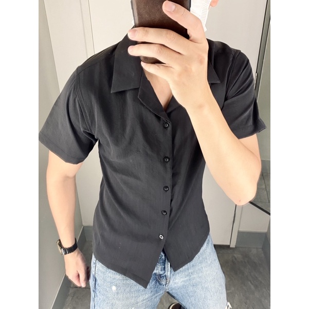 Áo Sơ Mi Nam Cổ Vest Màu Trơn