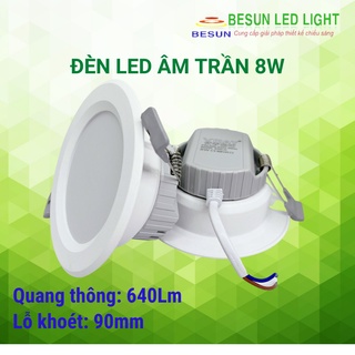 Đèn LED Âm Trần Giá Rẻ 8W Besun LED Light 3 Chế Độ [Trắng - Vàng - Trung Tính]