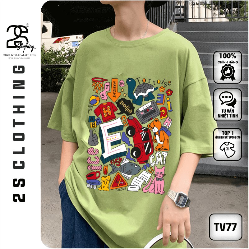 Áo Phông Trắng Nam Form Rộng 2s Clothing Áo Thun Nam Basic Tee Oversize Cotton Giá Rẻ In Hình Thời Trang Cá Tính TV77 | BigBuy360 - bigbuy360.vn