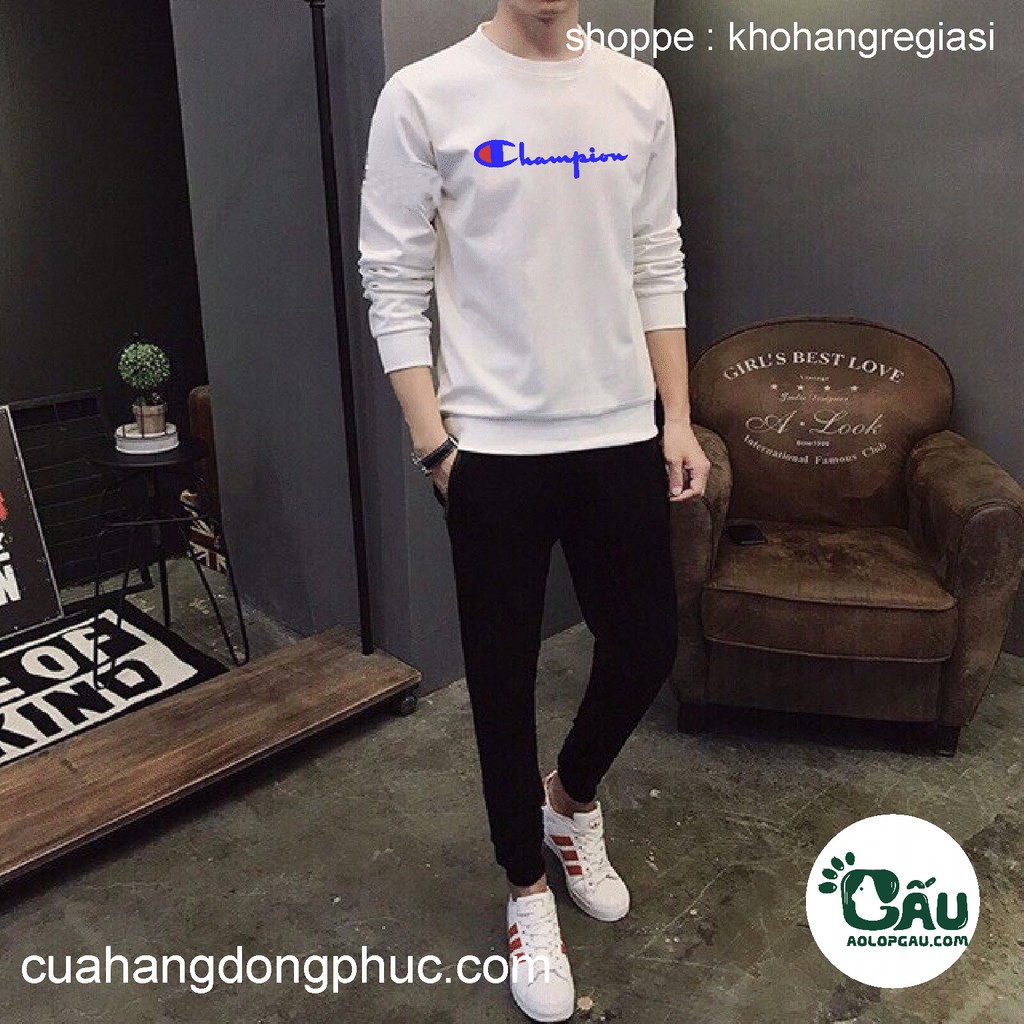 Áo Sweater - Quần Nỉ thun Champion Gấu 194 Store