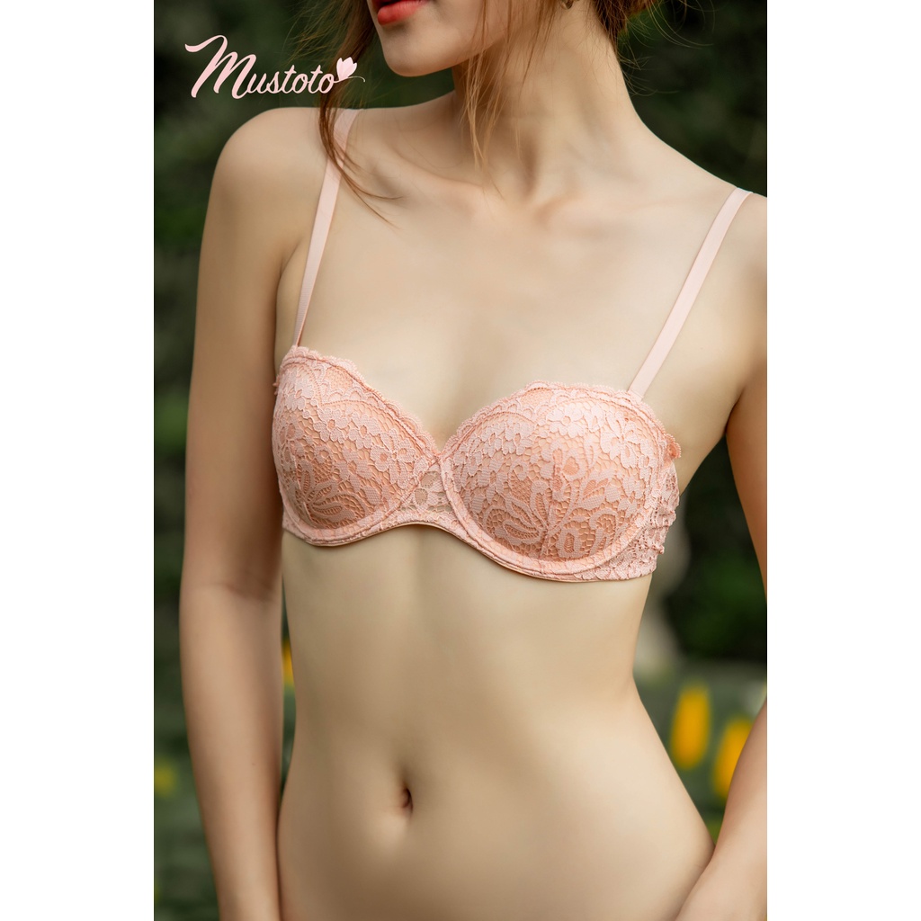 ÁO LÓT THÁO DÂY Ren Mút Mỏng 1cm Cúp Ngang Bra Multiway Confetti (Mustoto MA25)