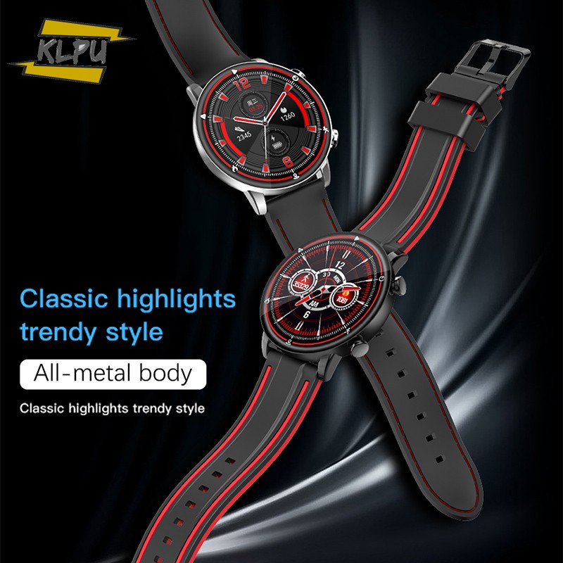 KLPU 1.28 Inch LCD Multifunctional Waterproof Smart Watch Round Color Screen Silicone Strap Heart Rate Sports Bracelet Unisex