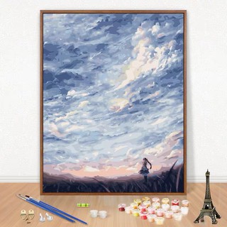 Tranh sơn dầu số hoá tự tô màu theo số có khung - Anime (40*50cm)