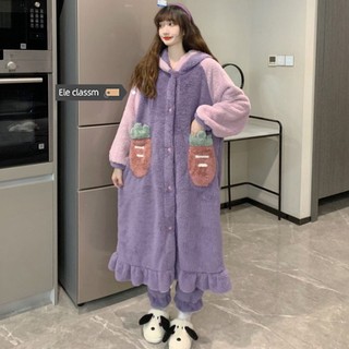Order_ váy ngủ thỏ bông tím cà rốt năng động n178