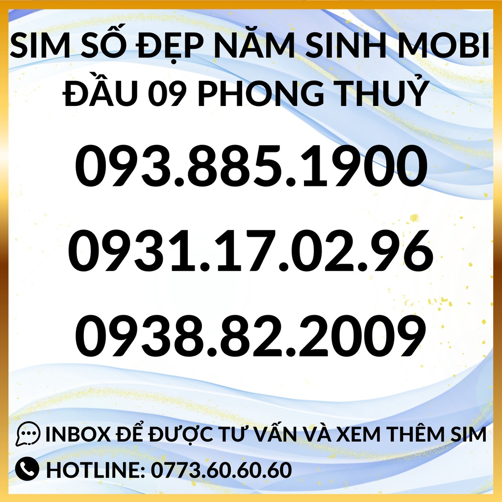 Sim Mobifone số đẹp trả trước, Sim đầu số cổ 09, Sim mobi năm sinh, Sim phong thủy hợp mệnh, Hỗ Trợ Đăng Ký Chính Chủ
