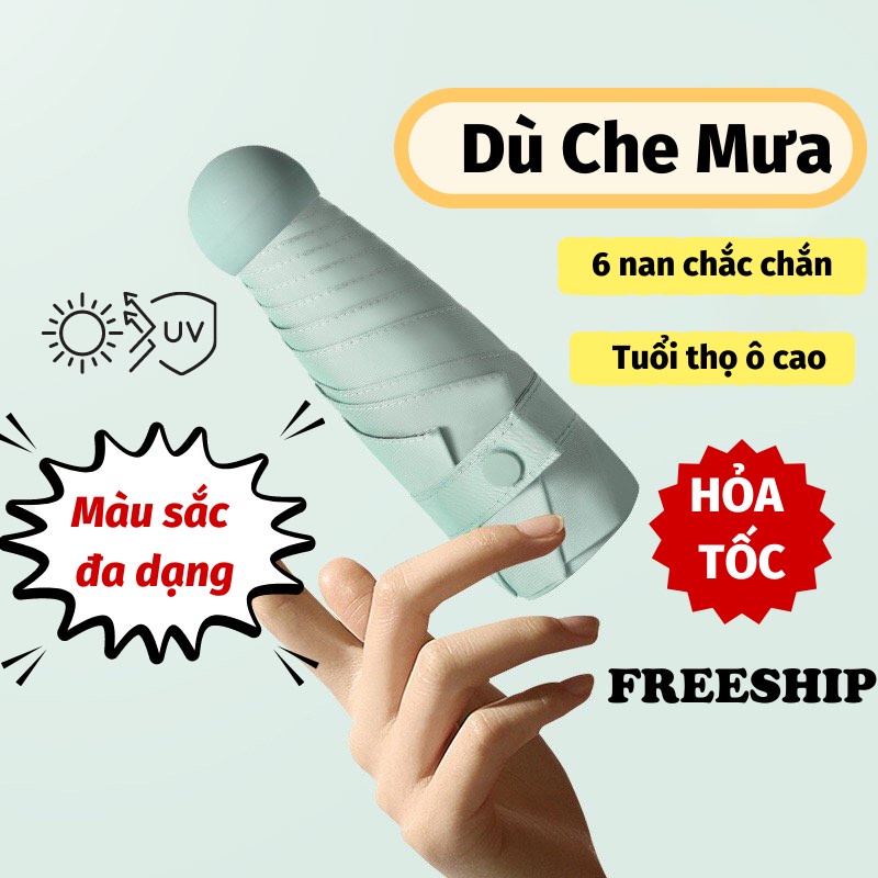 Ô Che Mưa Ô Dù Mini Bỏ Túi Chắc Chắn Nhiều Màu Sắc Bắt Mắt Dù Che Mưa Toki