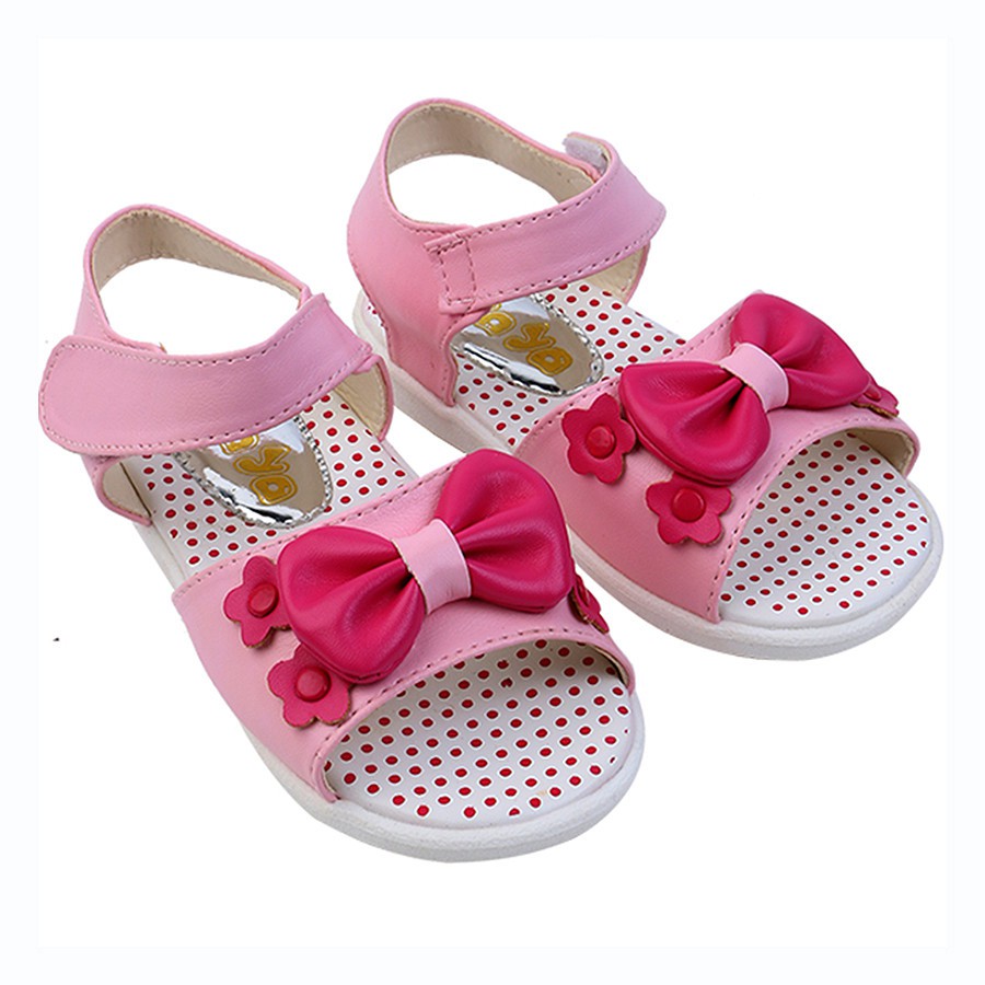 Giày Sandal Nơ Hoa YaYa - Hồng Dâu