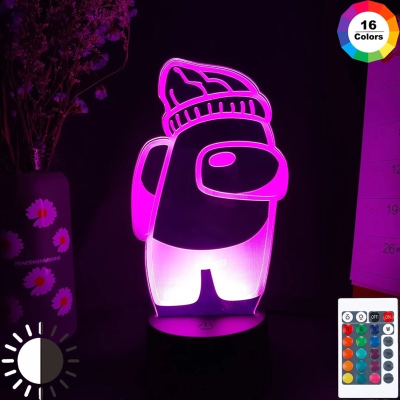 Đèn Led Mini Crewmate Among Us Trang Trí Phòng Ngủ cho trẻ em Đèn Led 16 màu