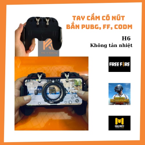 Tay cầm chơi game iPhone Android H6 có cả nút bắn PUBG, FF, CODM cực nhạy. Có quạt tản nhiệt!!!