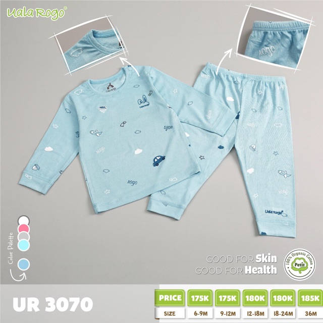 Bộ áo dài tay quần dài uala rogo cài vai