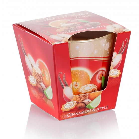 Ly nến thơm Bartek Candles BAT2553 Christmas Time 115g (Hương bánh táo, quế)